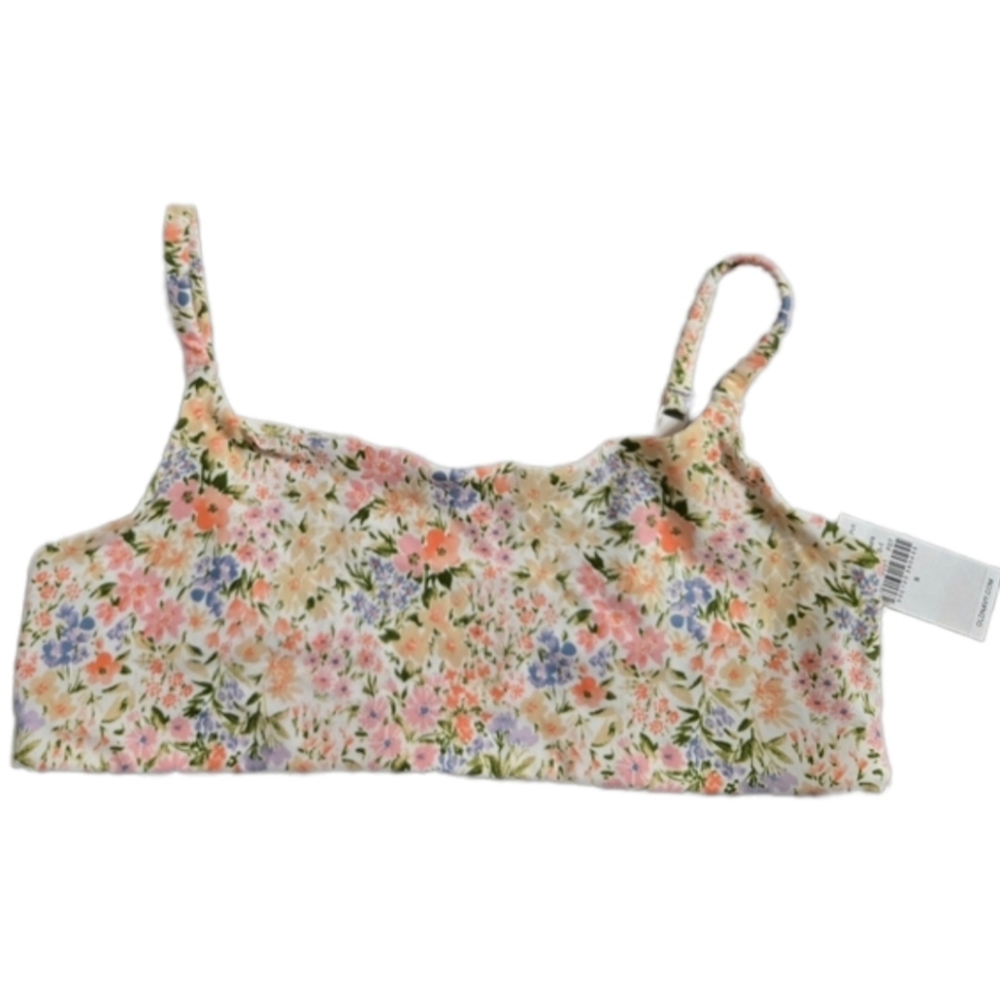 🖤 Soft Pastel Floral Bralette Top NWT | Adjustable Straps, Size Small